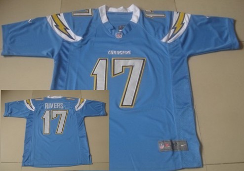San Diego Chargers 17 Philip Rivers Light Blue Game Jersey